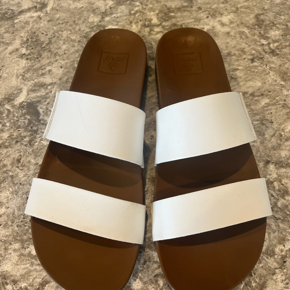 REEF White Slide Sandals